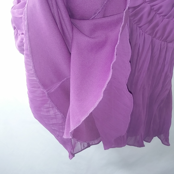 LOVE Tease 9J Dragon Purple Strapless Scrunched Bodycon Mini Prom Dress - Picture 7 of 8